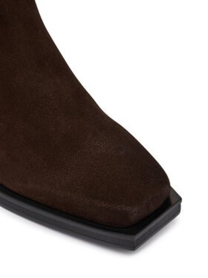 Tommy Jeans Botki Tjw Suede Cowboy Boots EN0EN03142 Brązowy ciemny