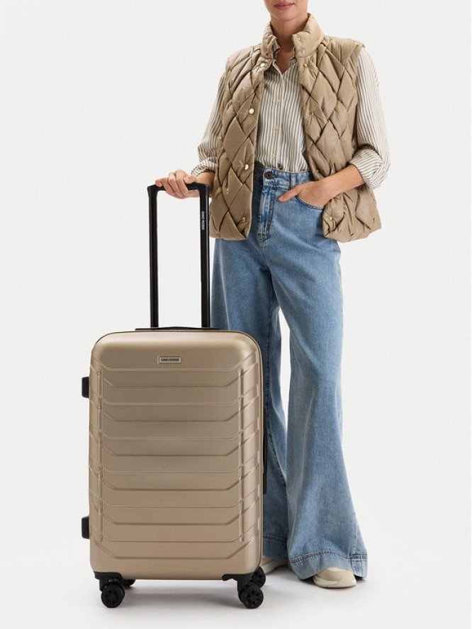 GINO ROSSI Walizka średnia CEO-GIN-M-002-05-GOLD Złoty