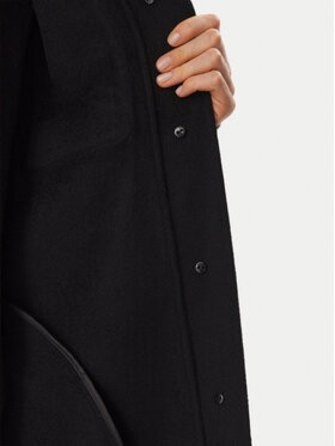KARL LAGERFELD Płaszcz wełniany B4W15013 Czarny Regular Fit