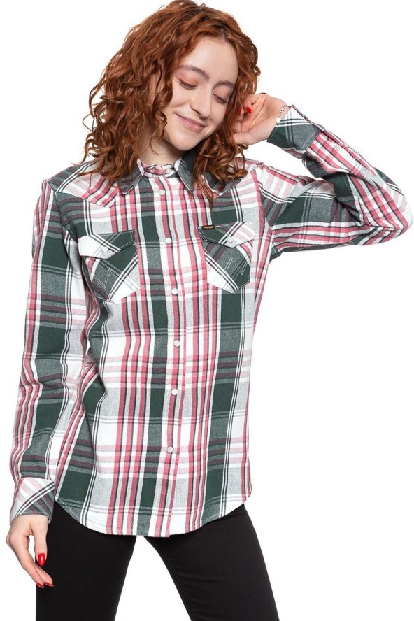 KOSZULA WRANGLER BOYFRIEND WESTERN PINE W5Q1LKG01 112130286