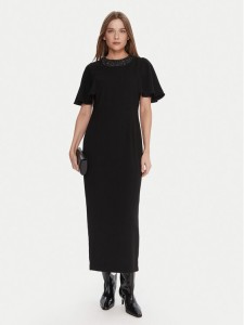 Lola Casademunt by Maite Sukienka koktajlowa MF2516012 Czarny Regular Fit