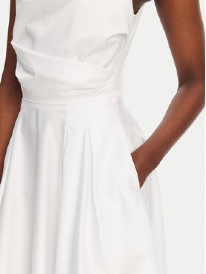 Elisabetta Franchi Sukienka koktajlowa ABT5252E2 100 Biały Regular Fit