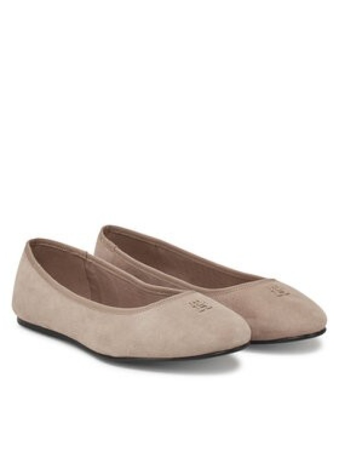 Tommy Hilfiger Baleriny Th Hardware Suede Ballerina FW0FW08655 Beżowy