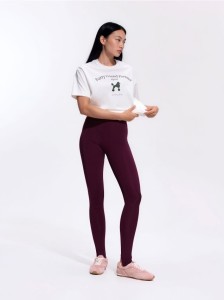 Gładkie legginsy - mahoniowy