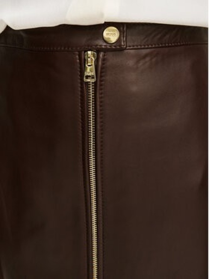 HUGO Spódnica skórzana Lacelo 50563073 Brązowy Regular Fit