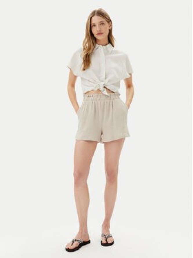 Vero Moda Szorty materiałowe Natali 10279687 Beżowy Baggy Fit