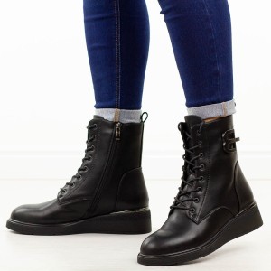 Czarne skórzane botki damskie T.Sokolski Z25-196