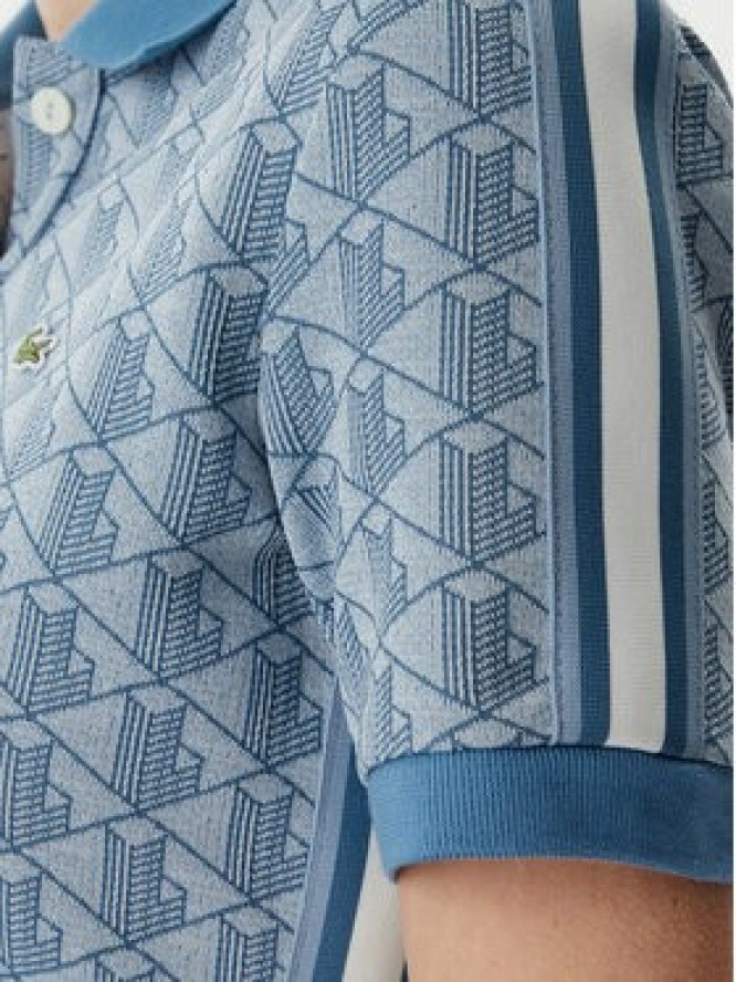 Lacoste Polo DF3364 Niebieski Slim Fit
