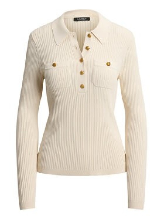 LAUREN RALPH LAUREN Sweter 200P03459003 Kremowy Slim Fit