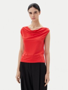 JDY Bluzka Ester 15351679 Czerwony Regular Fit