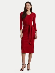 LAUREN RALPH LAUREN Sukienka codzienna 200973598002 Czerwony Slim Fit