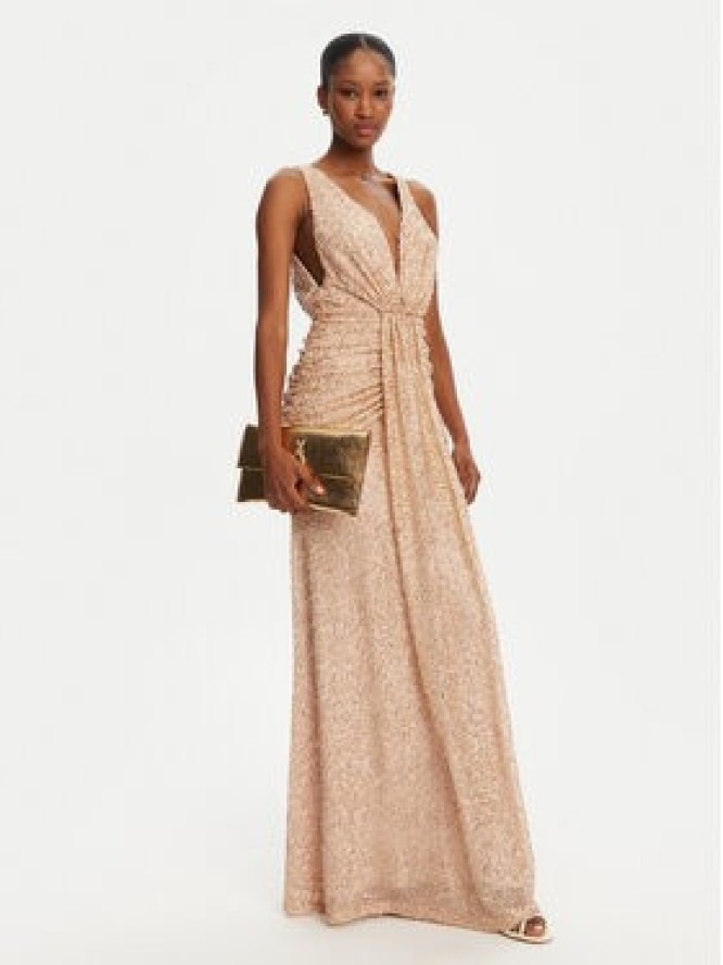 Babylon Sukienka wieczorowa S00887 Złoty Slim Fit