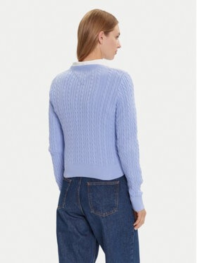 Tommy Jeans Sweter Cable Essential DW0DW22165 Niebieski Regular Fit
