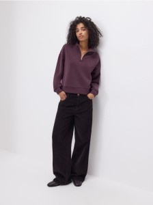 Bluza z zamkiem - ciemnofioletowy