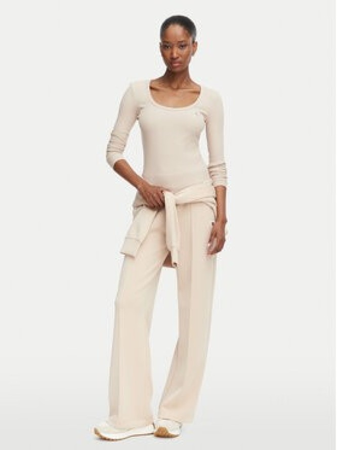 Guess Bluzka V4BP07 K8RT2 Beżowy Slim Fit