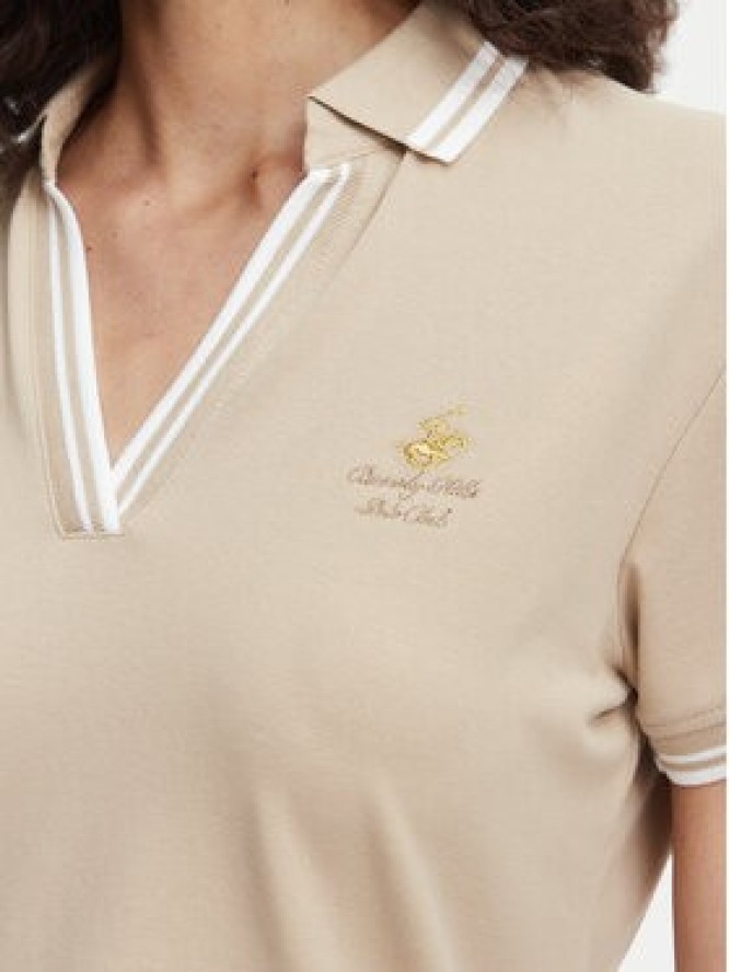Beverly Hills Polo Club Polo P-SS26W-P0300 Beżowy Regular Fit