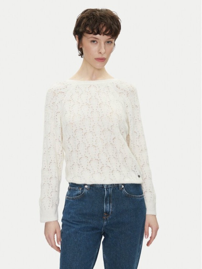 Pepe Jeans Sweter Nova PL702239 Écru Regular Fit