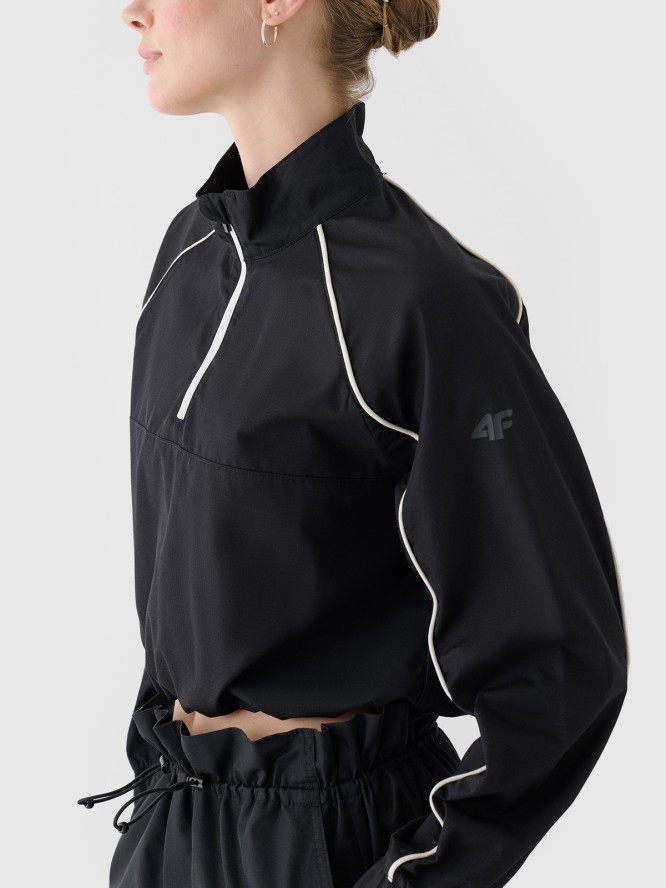 4F Kurtka przejściowa cropped ze stójką damska - czarna M