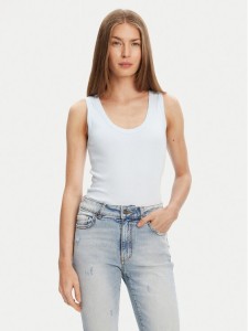 United Colors Of Benetton Top 3GA2DH010 Błękitny Slim Fit