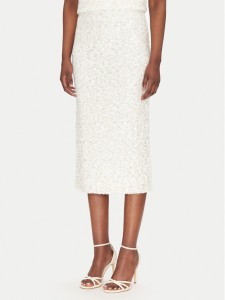ViCOLO Spódnica midi TS0397 Biały Regular Fit