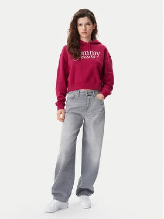 Tommy Jeans Bluza Script DW0DW20306 Różowy Relaxed Fit