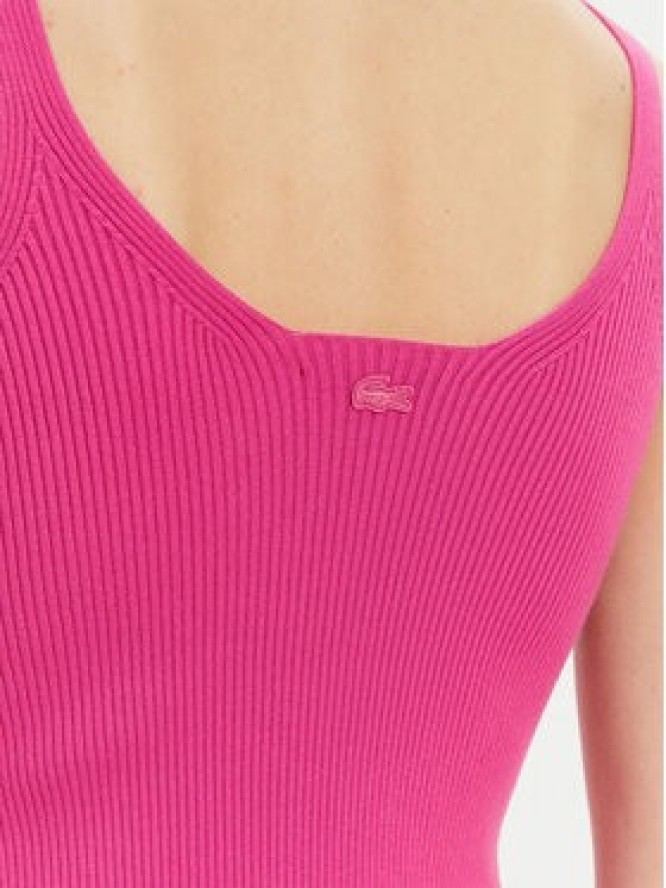 Lacoste Sukienka dzianinowa EF9270 Różowy Slim Fit