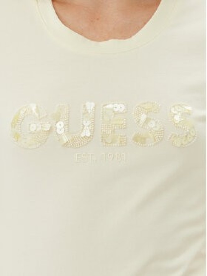Guess T-Shirt W5GI17 J1314 Żółty Slim Fit