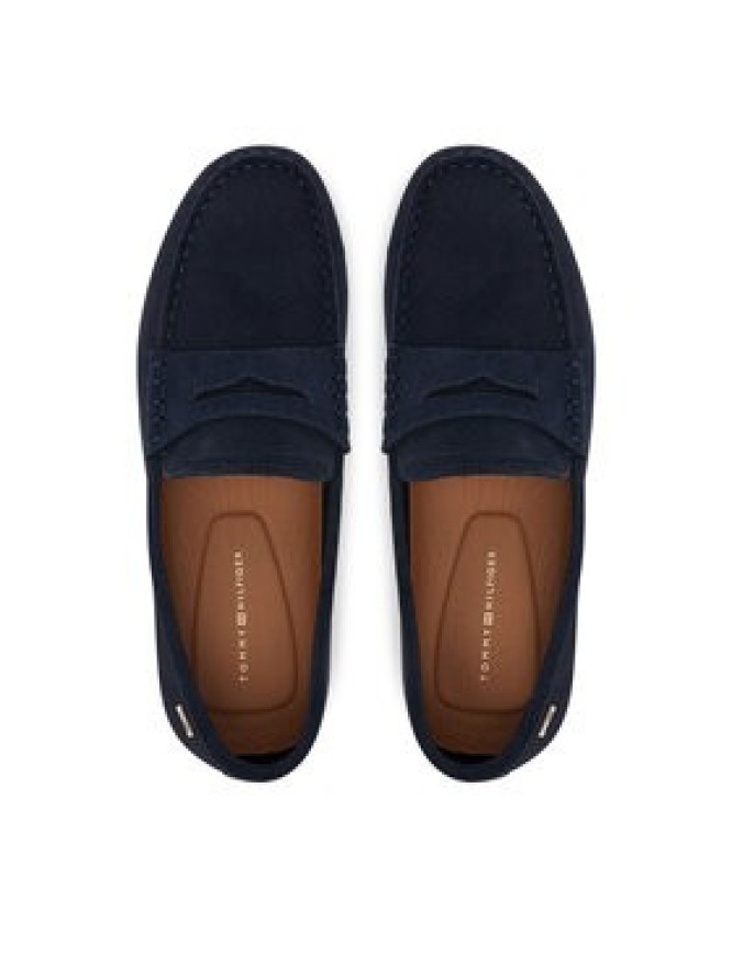 Tommy Hilfiger Mokasyny Flag Soft Suede Driver Loafer FW0FW08558 Granatowy