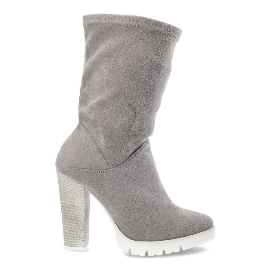 Szare Botki Neścior Stylowe Buty Damskie
