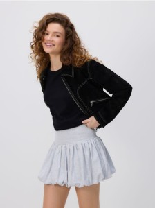 Spódnica mini typu bombka - jasnoszary