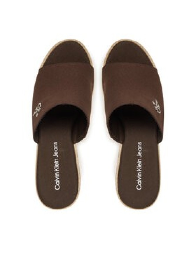 Calvin Klein Klapki Wedge Rope Slide Mg YW0YW01699 Brązowy