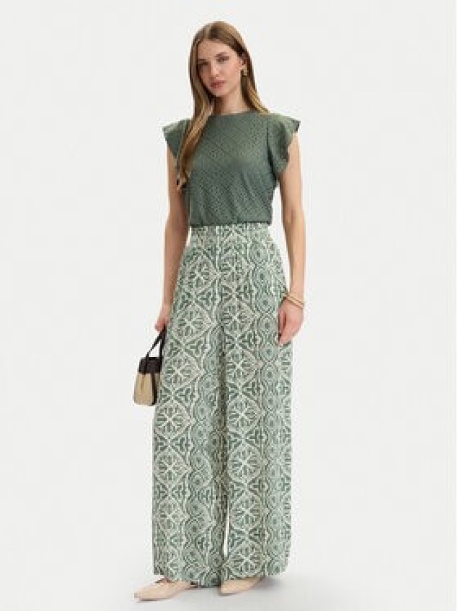 Vero Moda Spodnie materiałowe Menny 10282478 Zielony Wide Leg