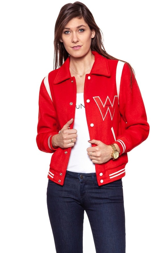DAMSKA KURTKA PRZEJŚCIOWA WRANGLER BOMBER JACKET SALSA RED W4130VUWN 112128766