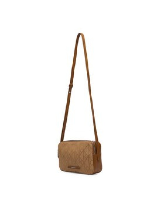 Calvin Klein Torebka Emblem Aop Jacquard Camera Bag LV04F3533G Brązowy