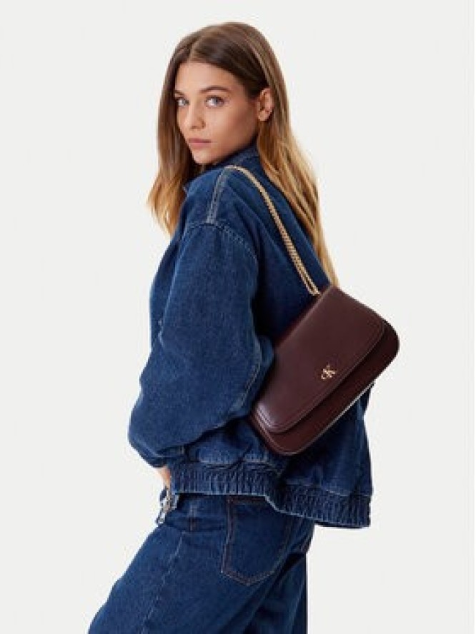 Calvin Klein Torebka Ck Convertible Chain Medium Bag LV04F3171G Bordowy