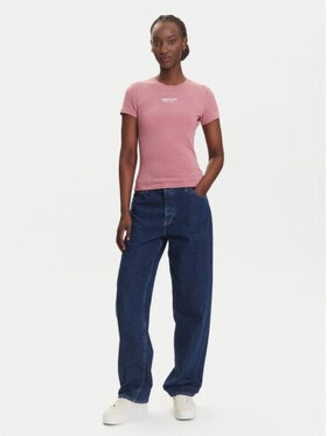 Tommy Jeans T-Shirt Essential DW0DW20913 Różowy Slim Fit
