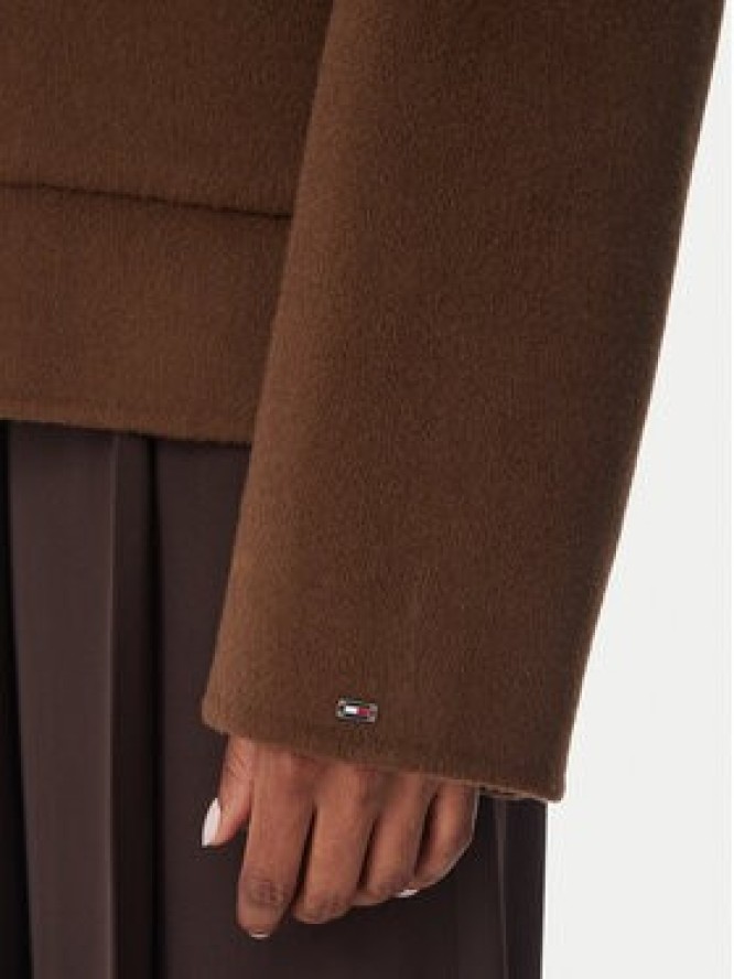 Tommy Hilfiger Płaszcz wełniany WW0WW52915 Brązowy ciemny Regular Fit