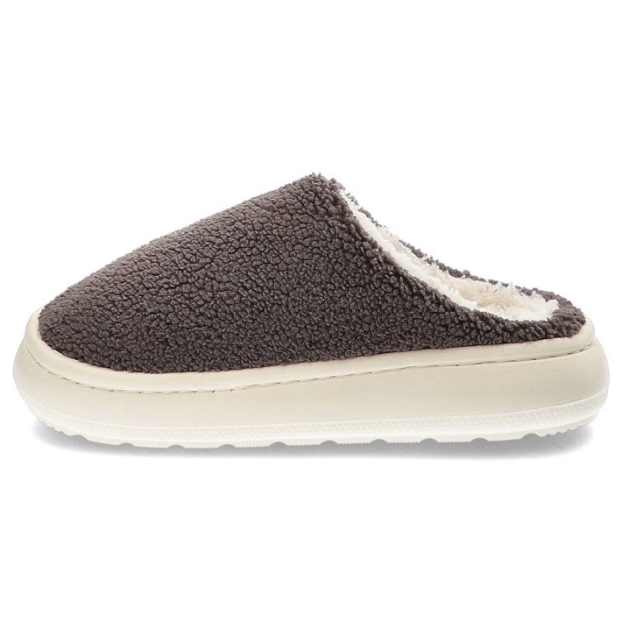 Szare Klapki Big Star Wygodne Ocieplane Kapcie Damskie