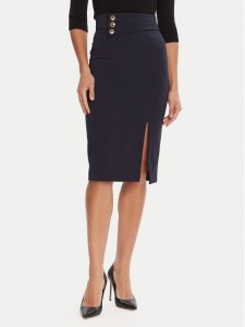 Rinascimento Spódnica ołówkowa CFC0126167003 Granatowy Slim Fit