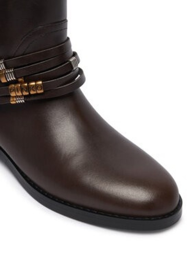 PINKO Oficerki Cheval 01 SD0583P001 Brązowy ciemny