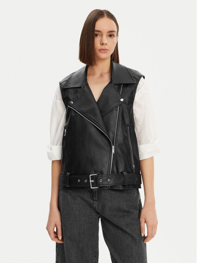 Noisy May Bezrękawnik Lina 27033196 Czarny Regular Fit