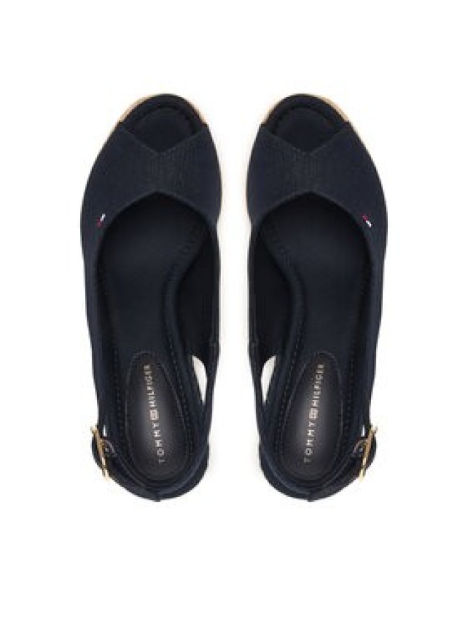 Tommy Hilfiger Espadryle Flag High Wedge Espad Slingback FW0FW09343 Granatowy