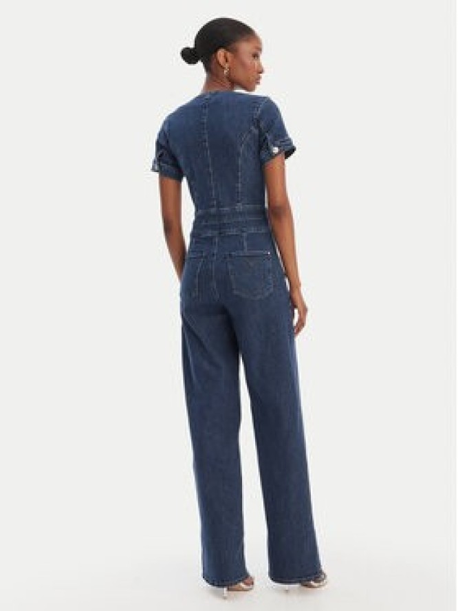 Guess Kombinezon W6RD94 D0911 Granatowy Wide Leg