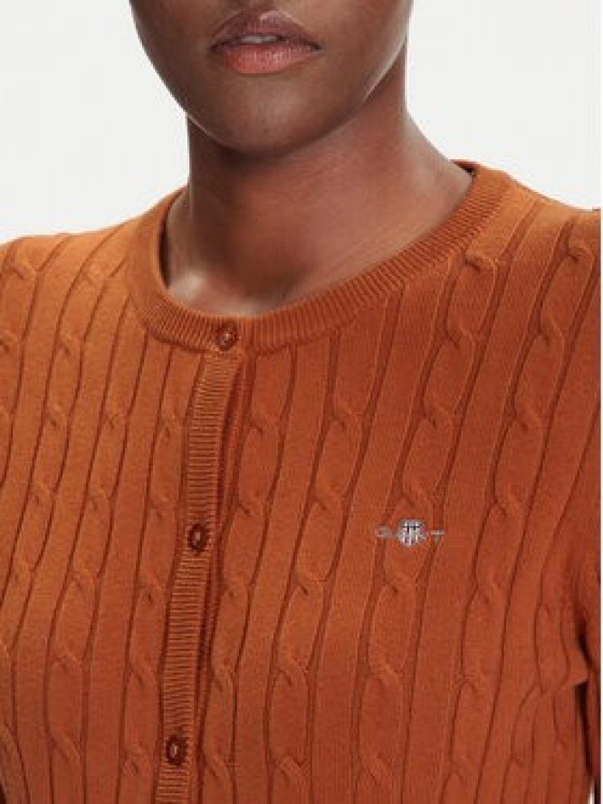 Gant Kardigan 4800103 Brązowy Slim Fit