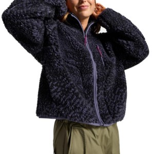 Kurtka CONVERSE PRINTED SHERPA FULL-ZIP J Fioletowy