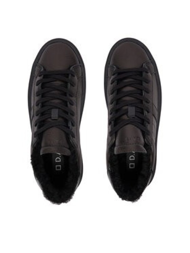 D.A.T.E. Sneakersy Hill Low Fur Platform W431-HPF-MN Czarny