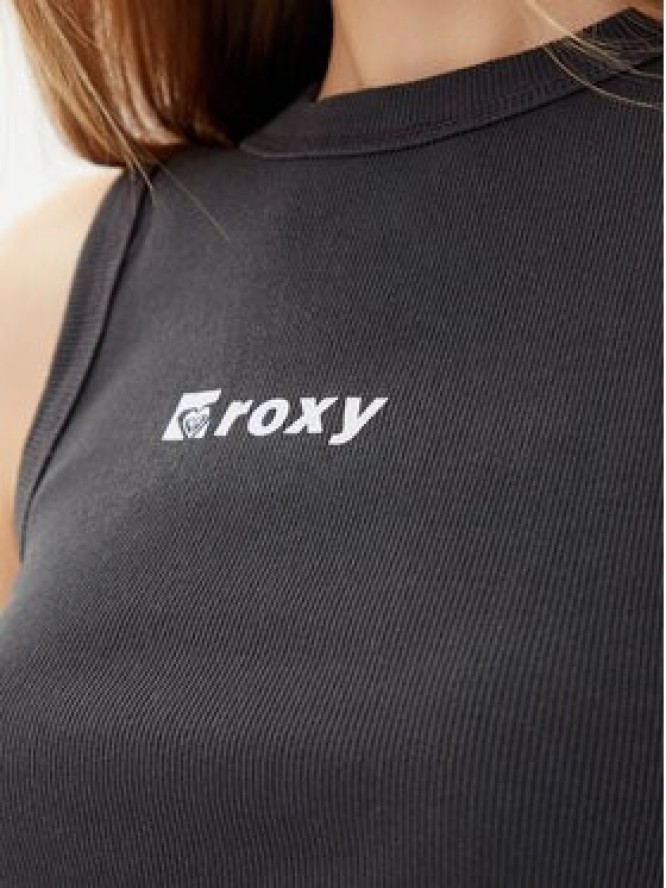 Roxy Top ERJKT04261 Szary Slim Fit