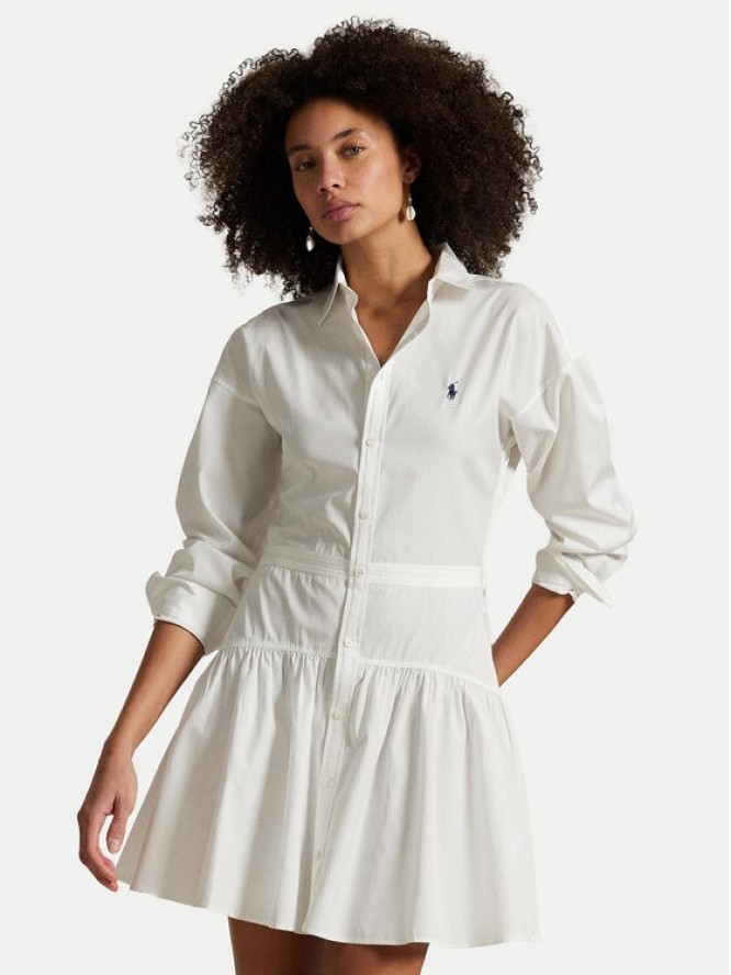 Polo Ralph Lauren Sukienka koszulowa 211965856001 Biały Regular Fit