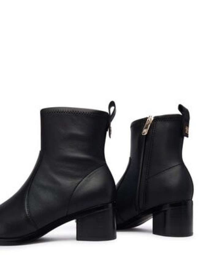 Tommy Hilfiger Botki Th Stretch Leather Bootie FW0FW08860 Czarny