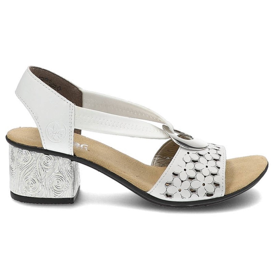 Białe Sandały Rieker Wygodne Buty Damskie